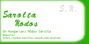 sarolta modos business card